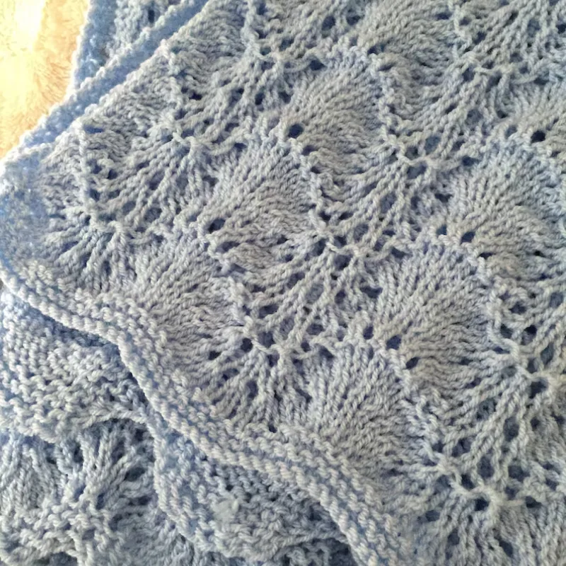 Shells & Lace Baby Blanket Knitting Pattern