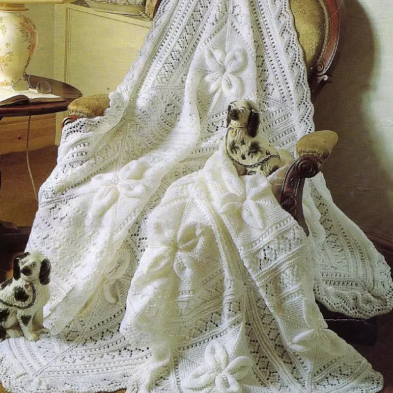 Knitting Pattern Babies White Shawl